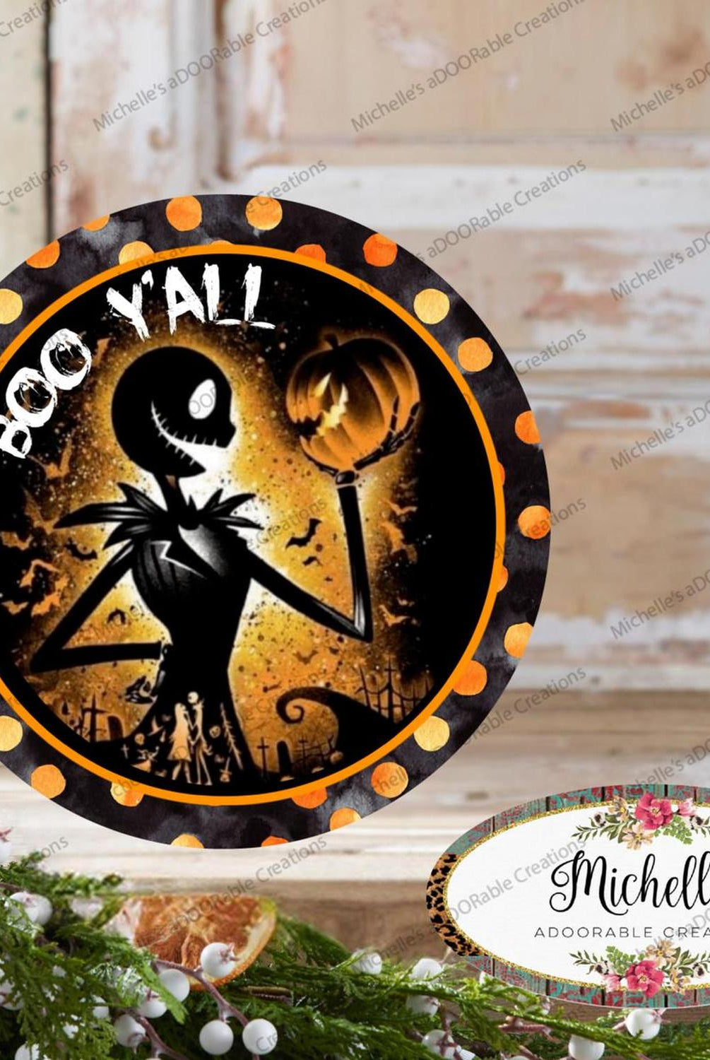 Boo Yall Skeleton Halloween Sign