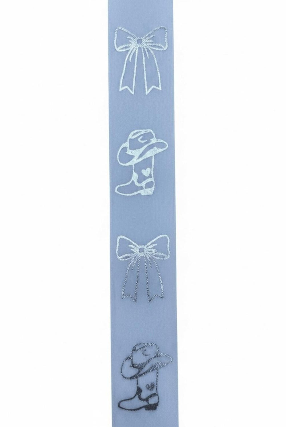 Shop For Boots & Bows Ribbon Num 9: White/Silver (100 yd)