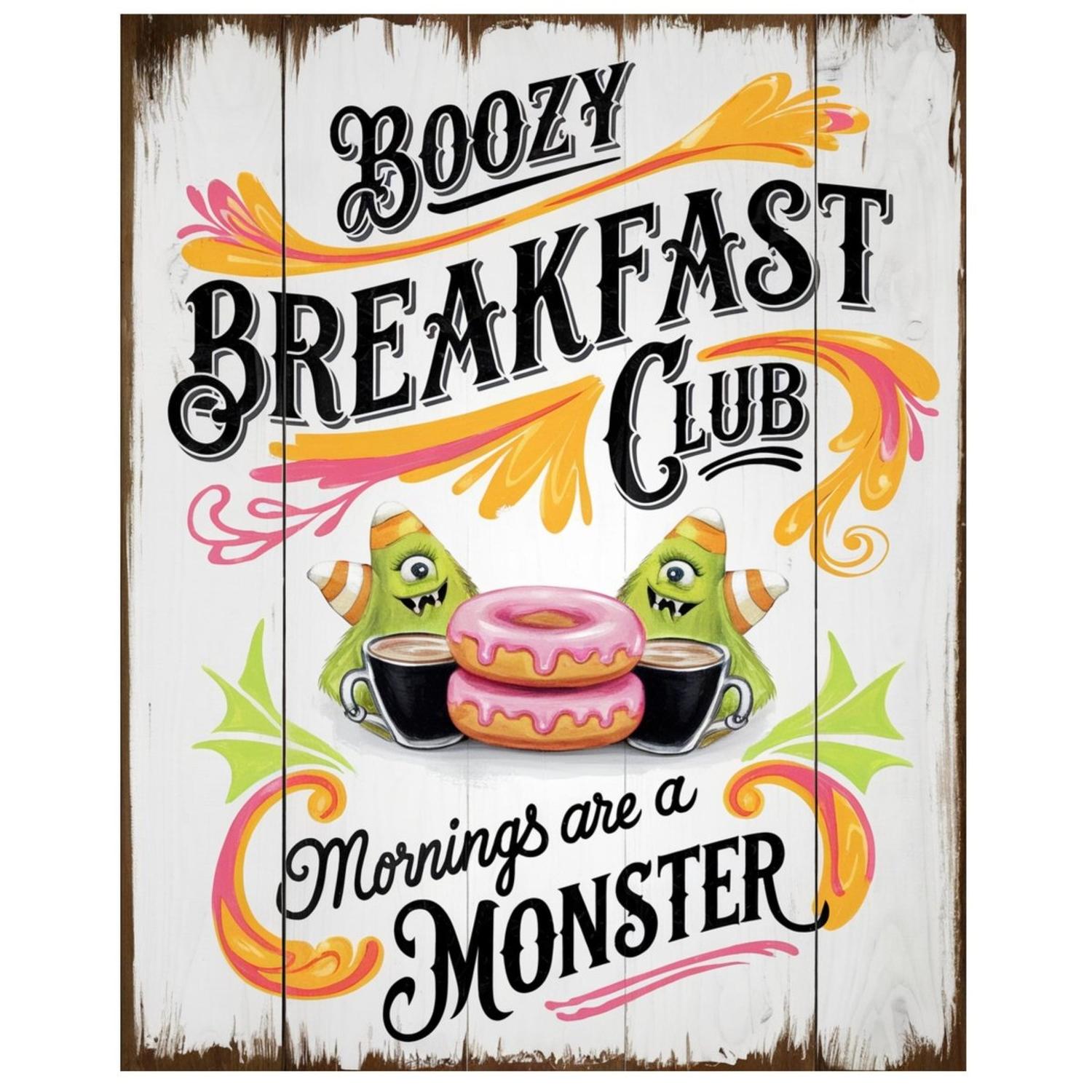Shop For Boozy Breakfast Club Monster Halloween Sign