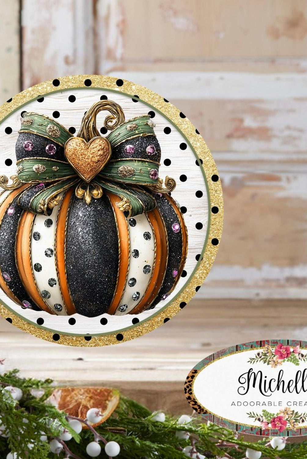 Bougee Pumpkin Orange Black Sign