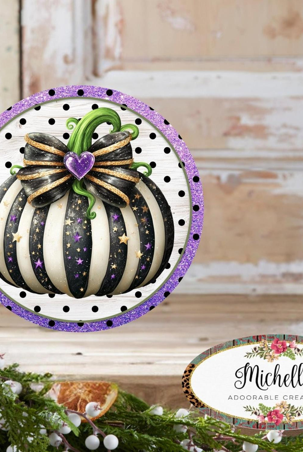 Bougee Pumpkin Purple Black Sign