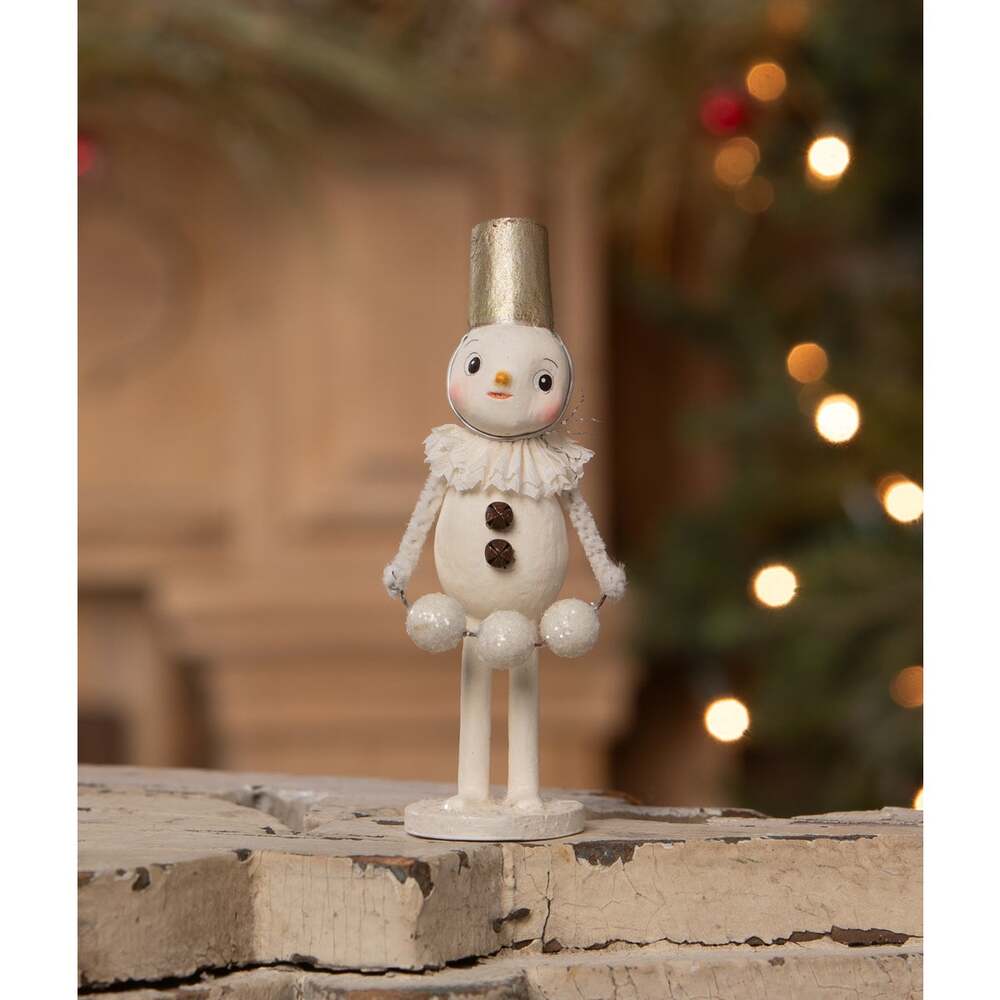 Bucket Head Snowman Figurine