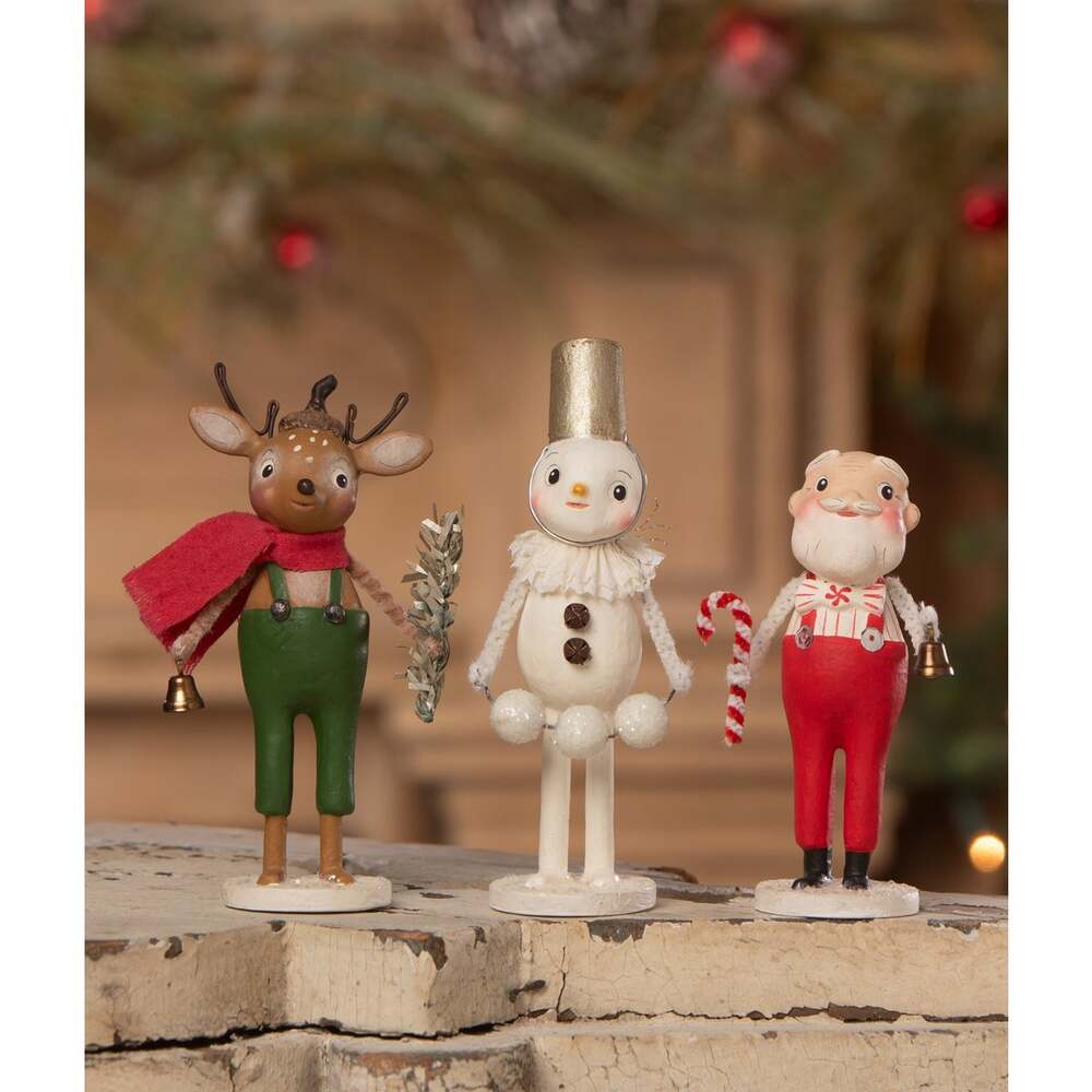 Bucket Head Snowman Figurine