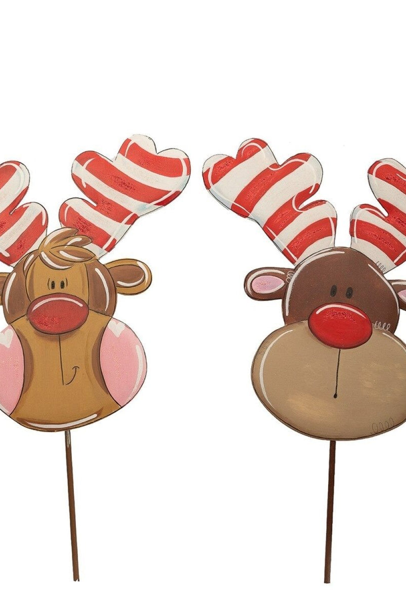 Shop For Candy Cane Reindeer (Stake/Hanger) Set of 2