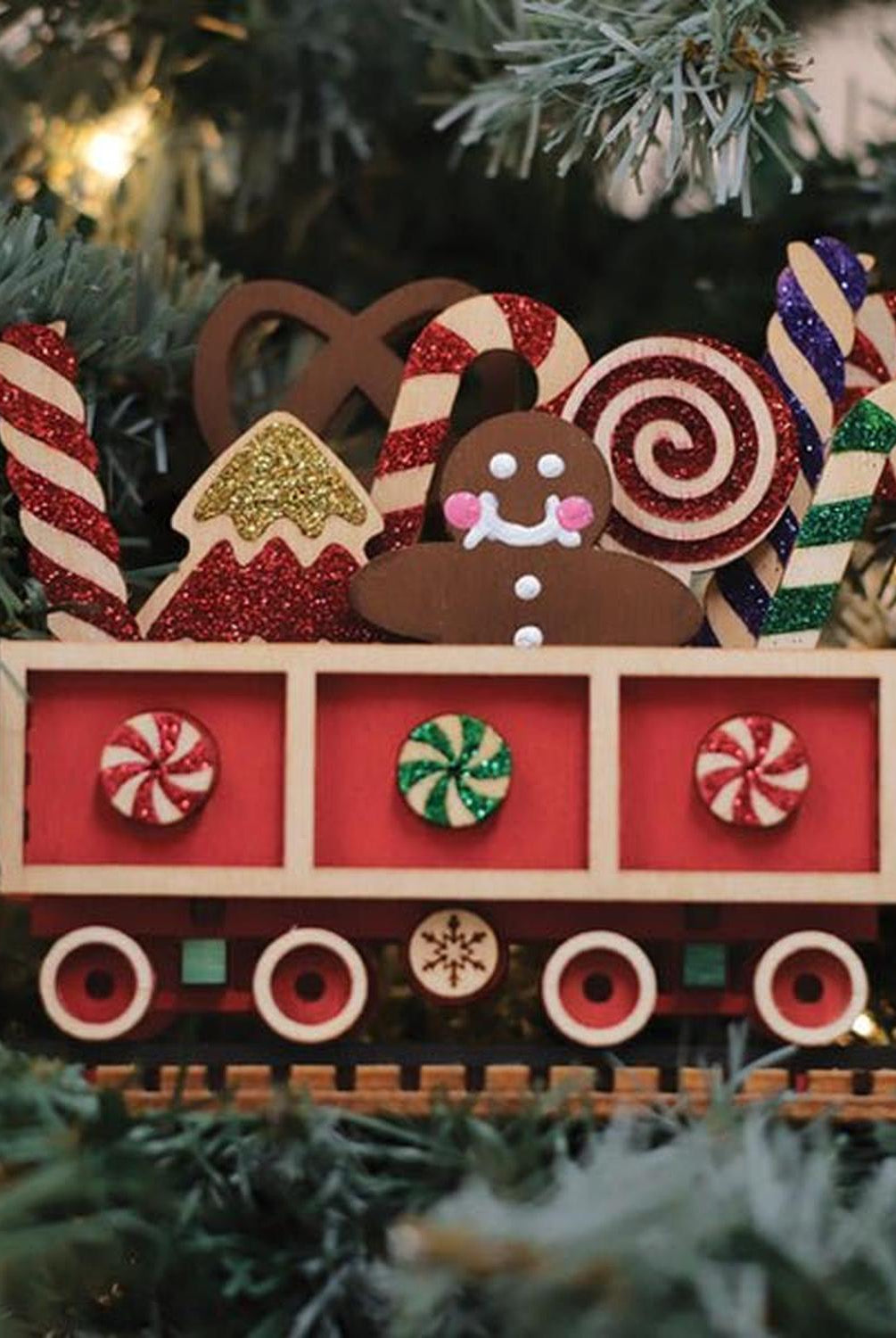 Candy Cane Train Car Ornament