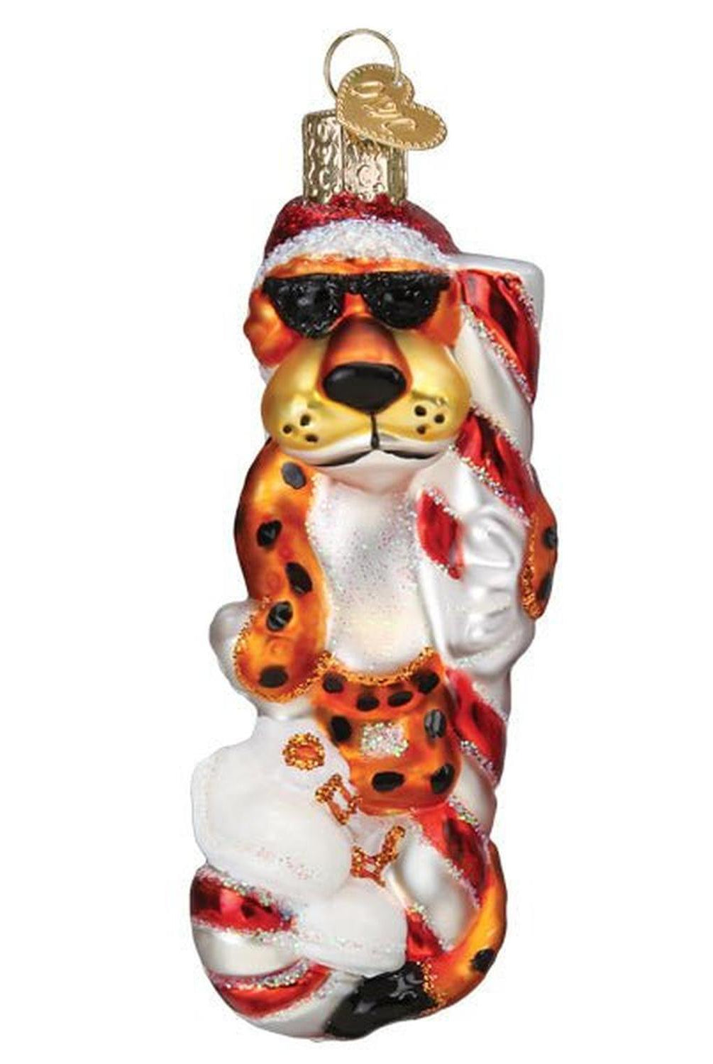 Chester Cheetah On Candy Cane Ornament