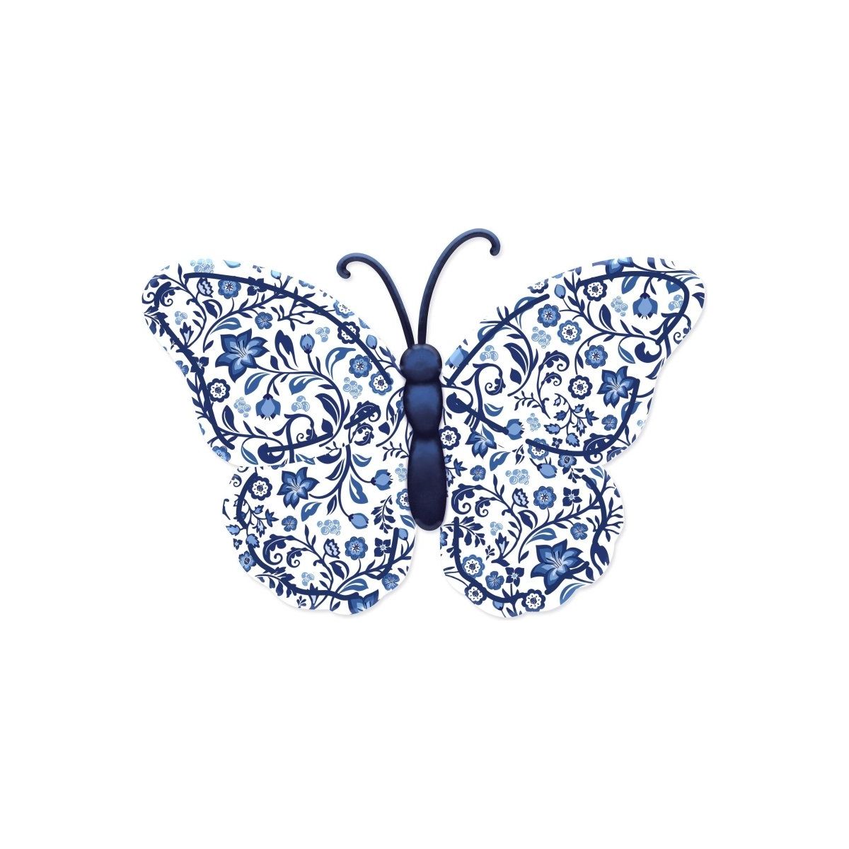 Shop For Chinoiserie Blue Metal Monarch Butterfly Sign