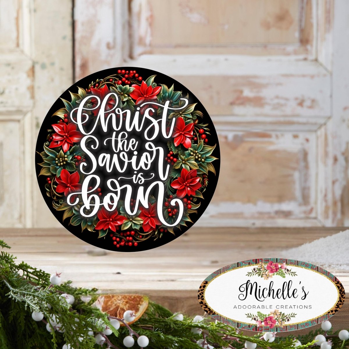 Shop For Christ The Savior is Born Christmas Sign
