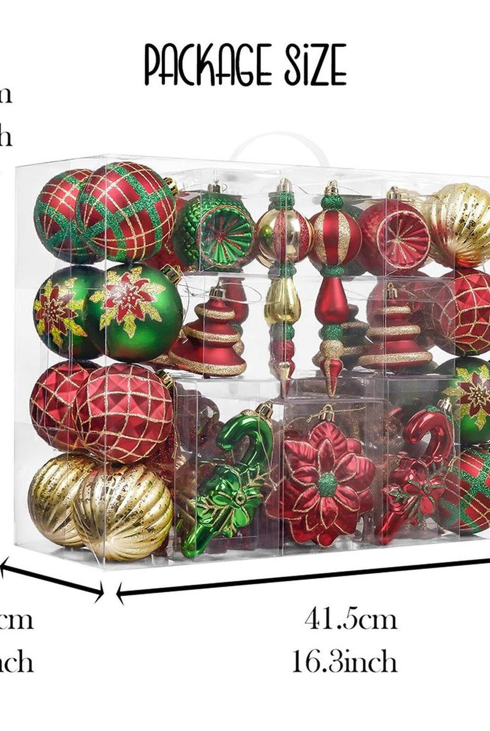 Christmas Sensation Mega Holiday Ornament Set, 108 Unique Baubles, Trees, Candycanes, and Snowflakes