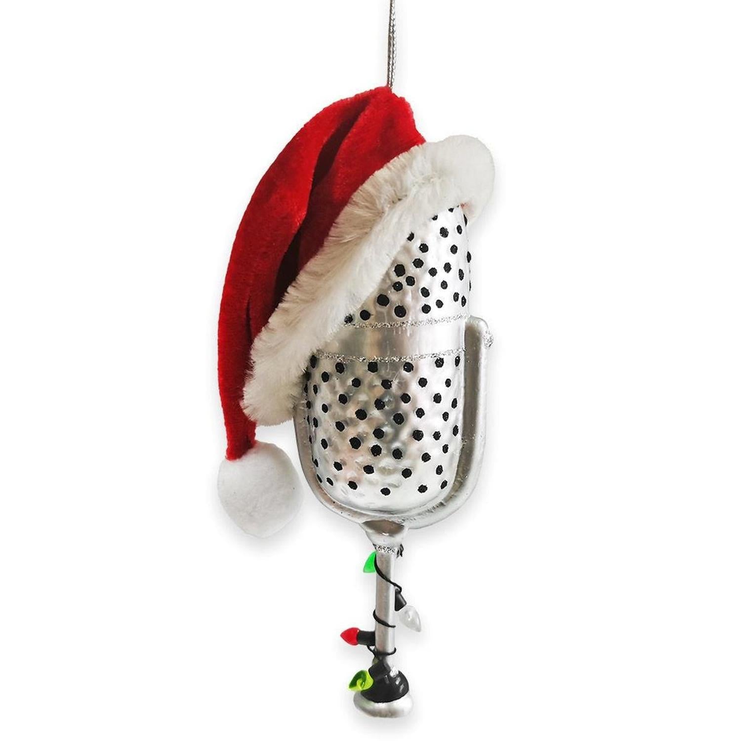 Shop For Christmas Microphone Glass Ornament