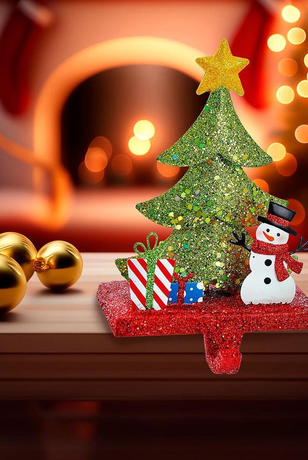 Christmas Tree Glitter Base Stocking Hanger