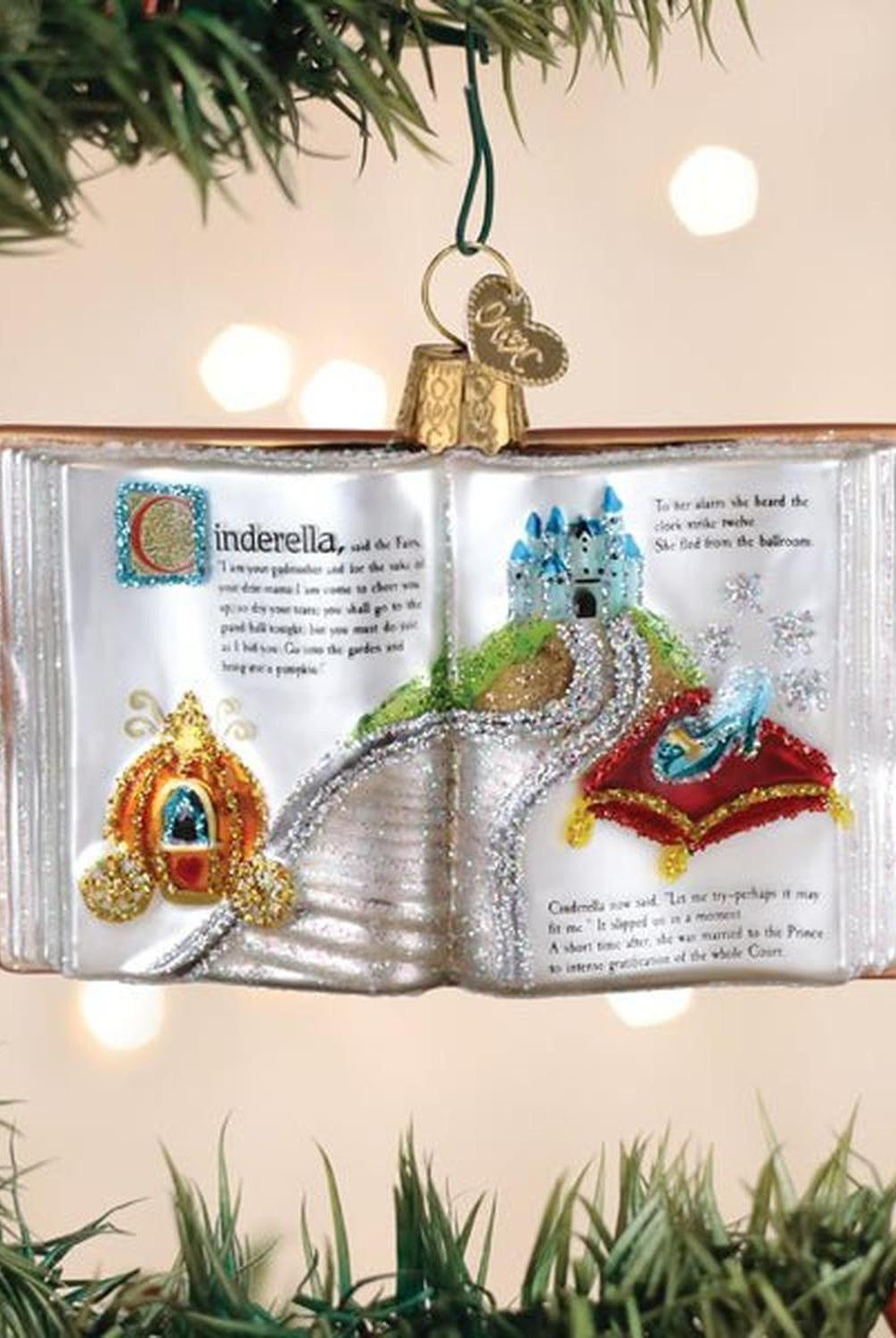 Cinderella Book Ornament
