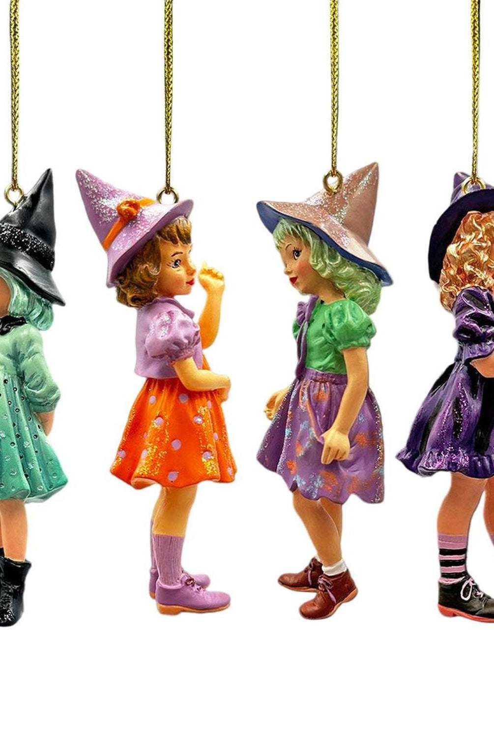Halloween Victorian Little Witch Girls (Set of 4)
