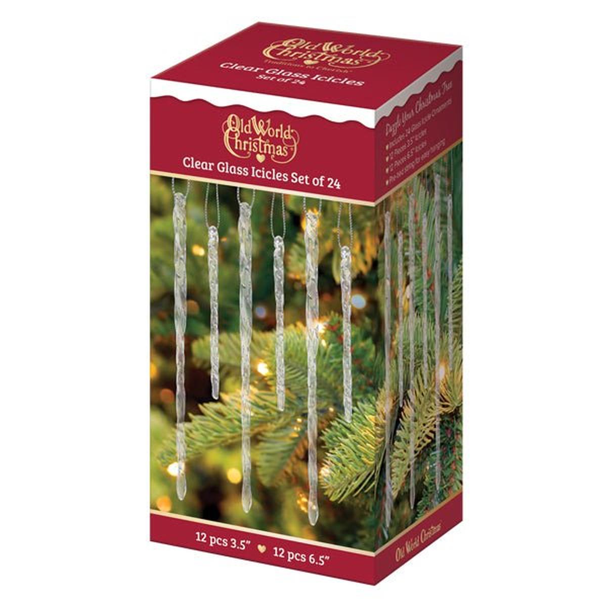 Shop For Clear Glass Icicles Ornaments (Set Of 24)