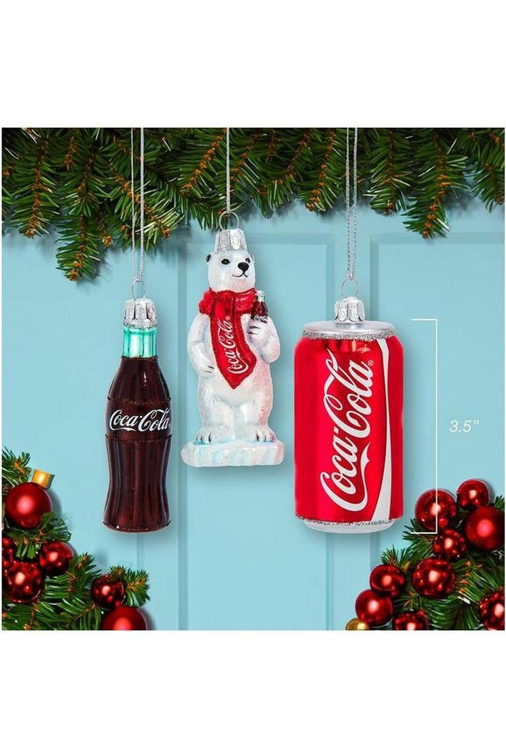 Coca-Cola® Glass Miniature Ornament (3 Piece Set)