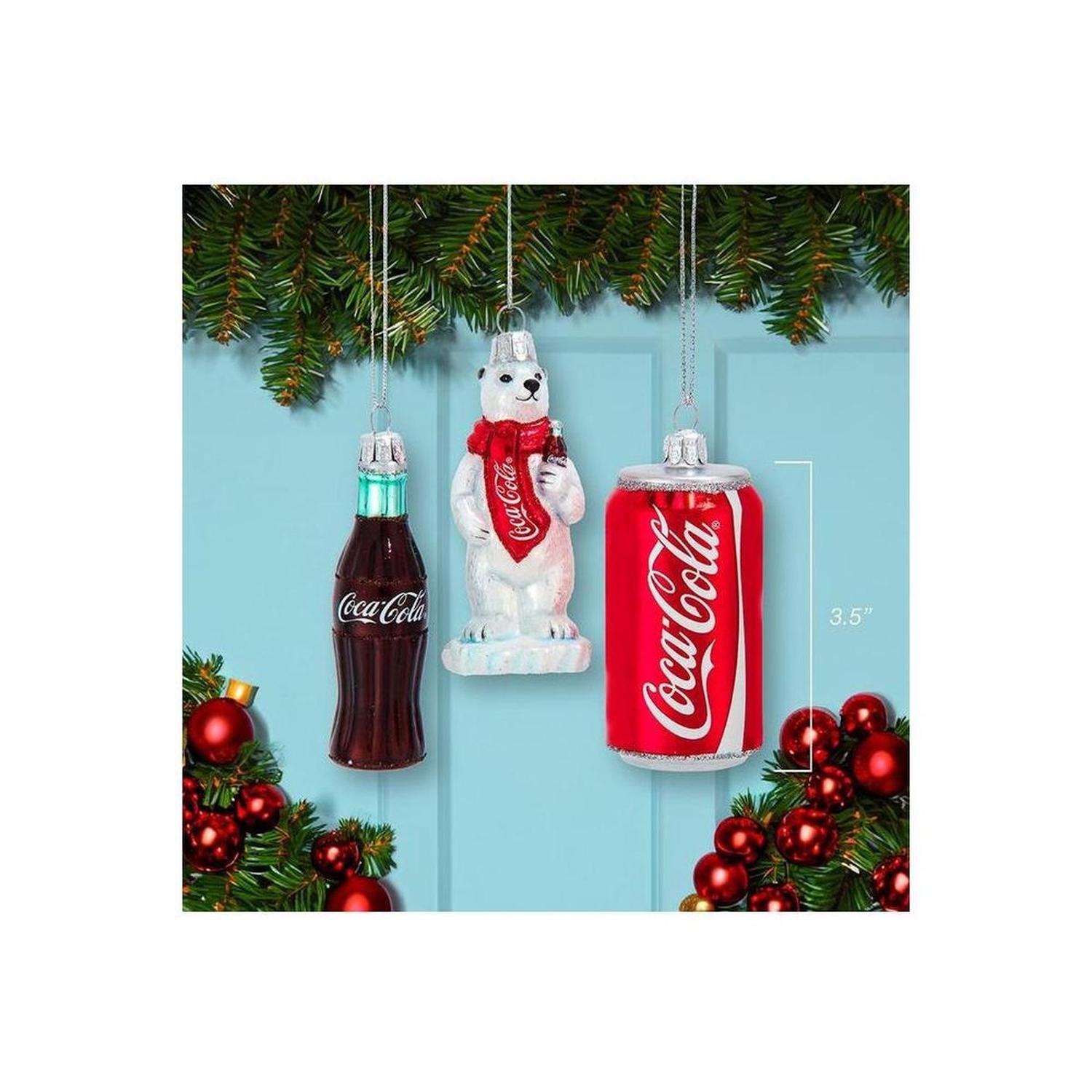 Coca-Cola® Glass Miniature Ornament (3 Piece Set)