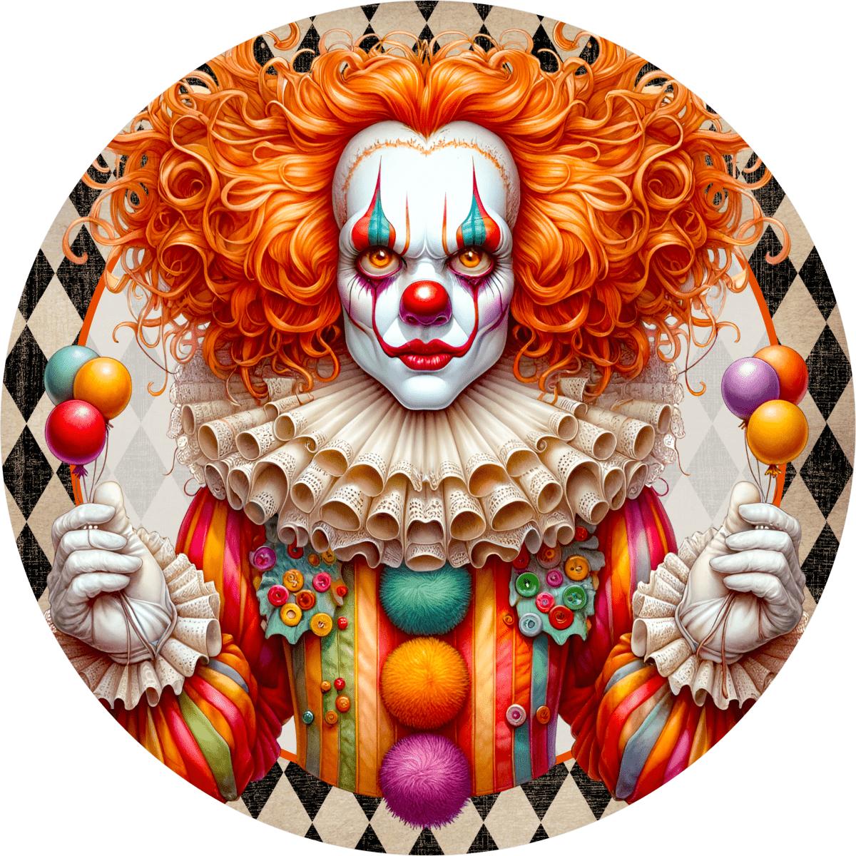 Shop For Colorful Halloween Clown Round Sign