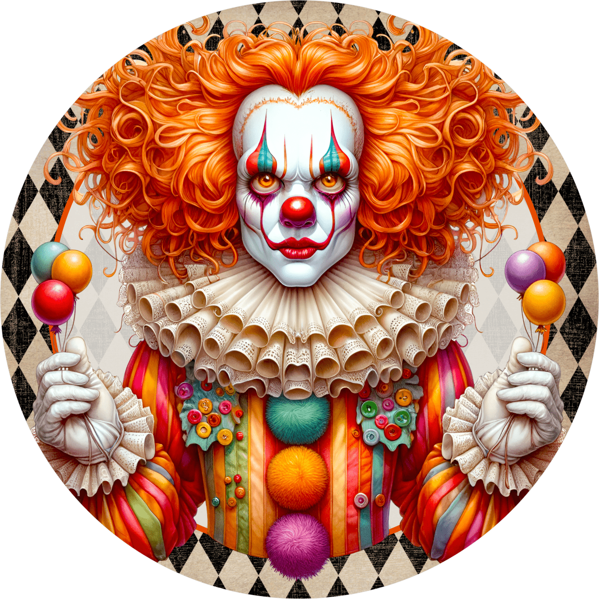 Shop For Colorful Halloween Clown Round Sign