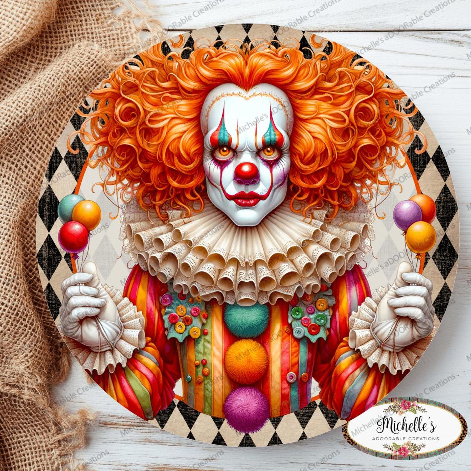 Shop For Colorful Halloween Clown Round Sign