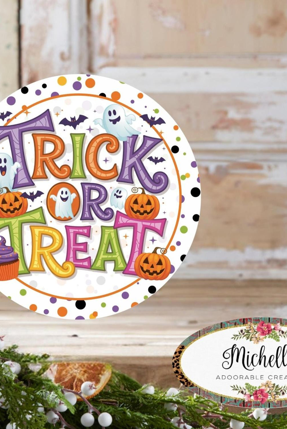 Colorful Halloween Trick or Treat Sign