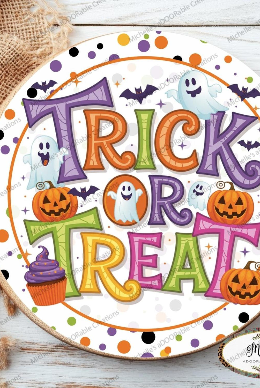 Colorful Halloween Trick or Treat Sign