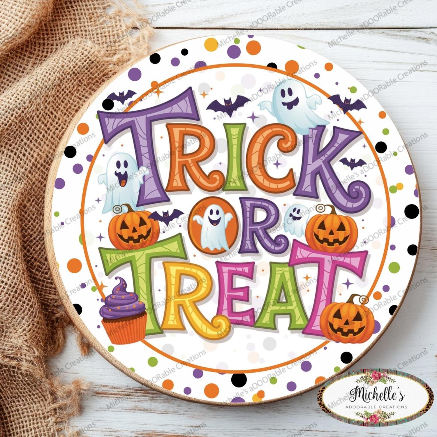 Shop For Colorful Halloween Trick or Treat Sign