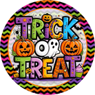Shop For Colorful Trick or Treat Round Sign