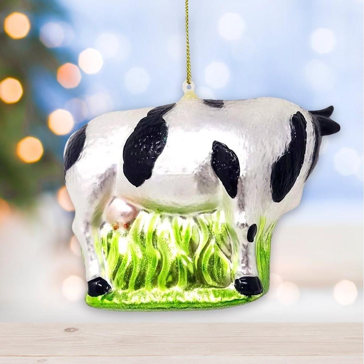 Shop For Cow and Calf Glass Christmas Ornament