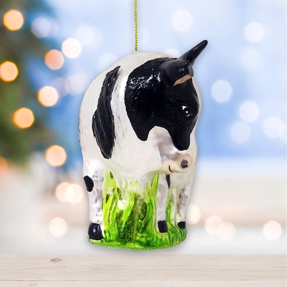 Shop For Cow and Calf Glass Christmas Ornament