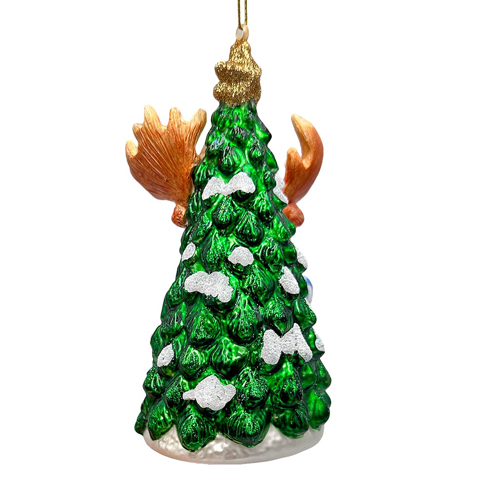 Shop For Cozy Sweater Moose Glass Ornament