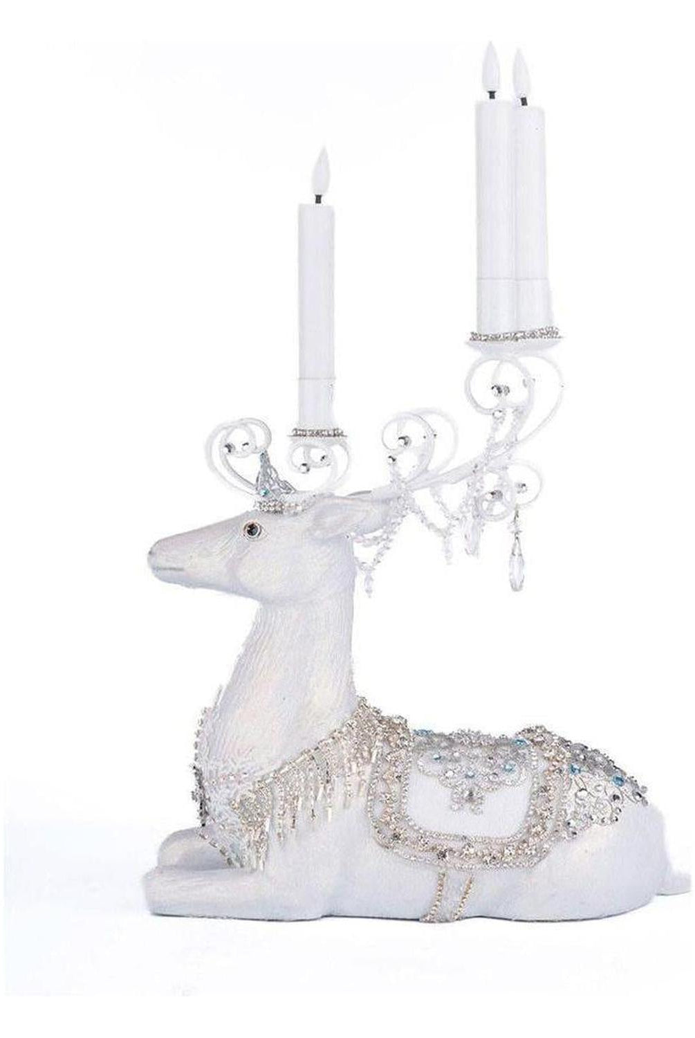 Crystal Christmas Sitting Deer Candle Holder