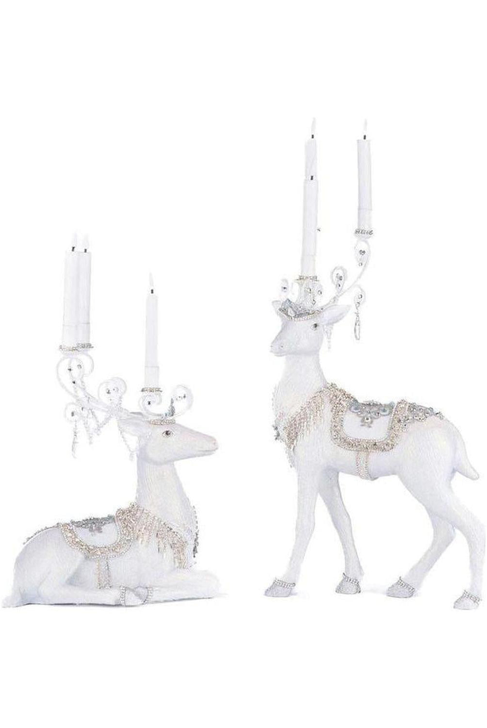 Crystal Christmas Sitting Deer Candle Holder