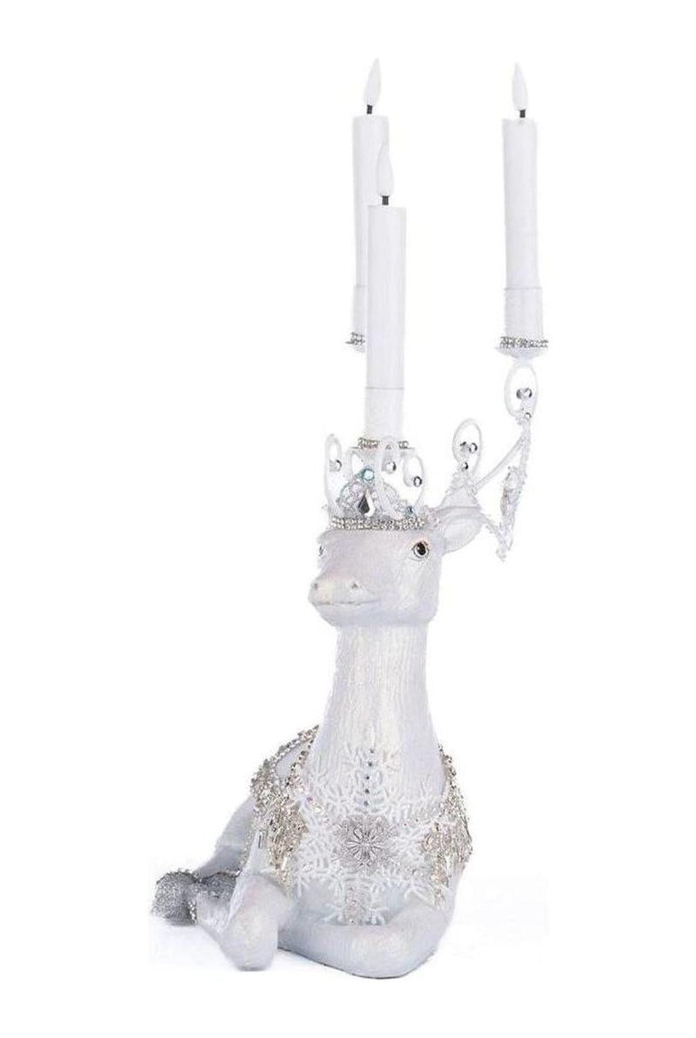 Crystal Christmas Sitting Deer Candle Holder