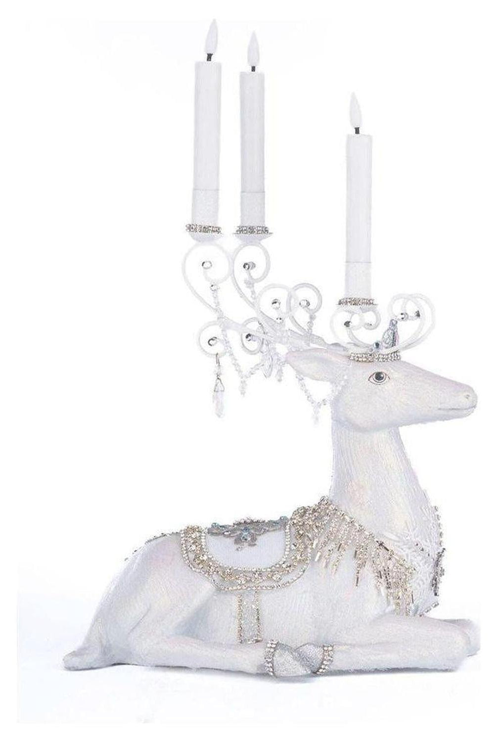 Crystal Christmas Sitting Deer Candle Holder