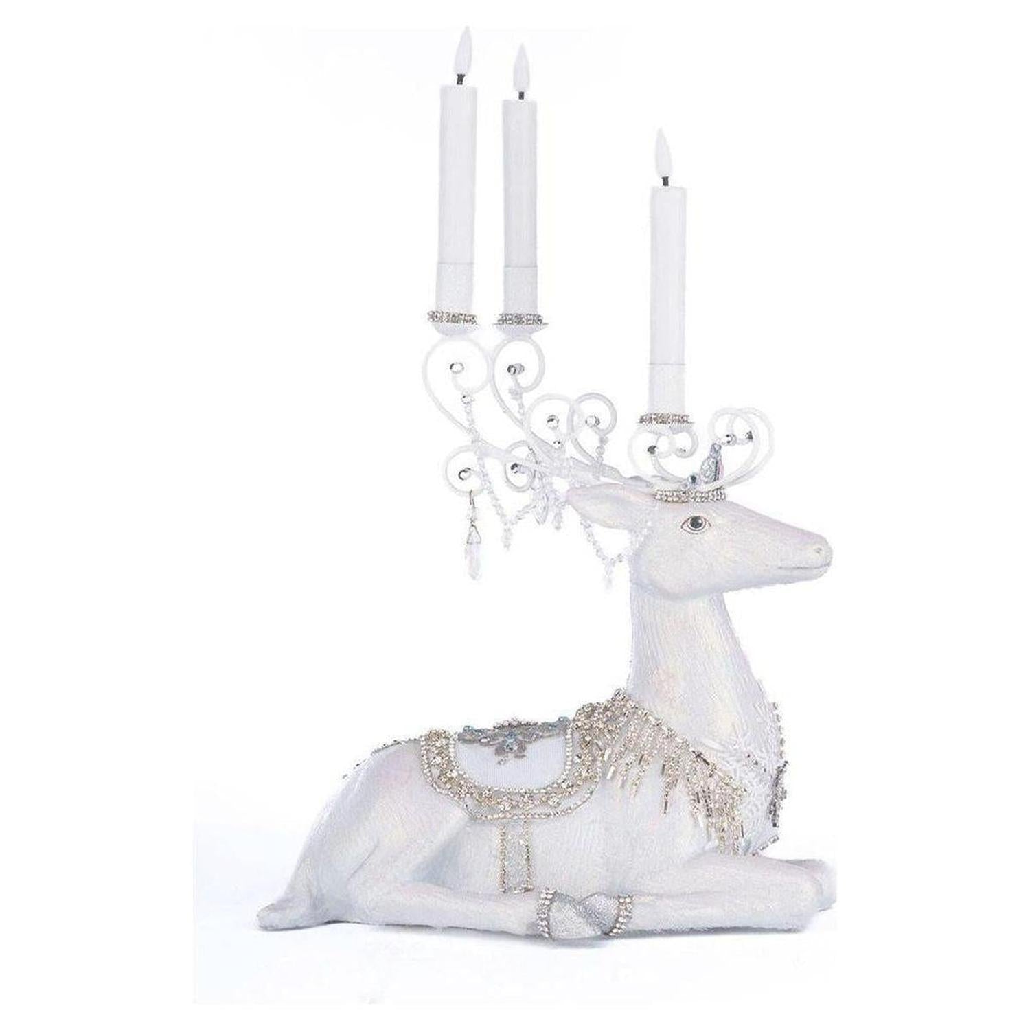 Crystal Christmas Sitting Deer Candle Holder