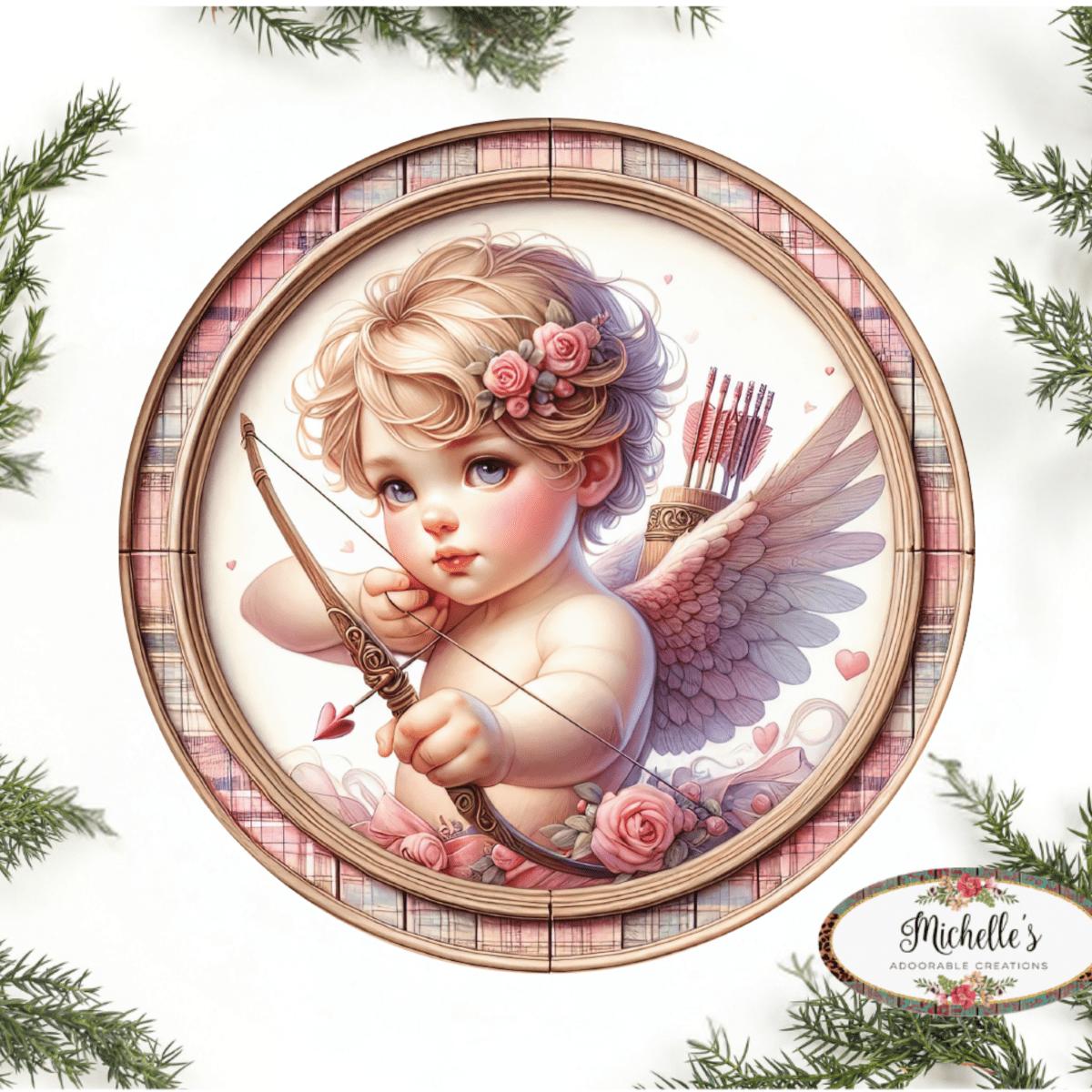 Shop For Cute Pink Valentine Cupid Baby Sign
