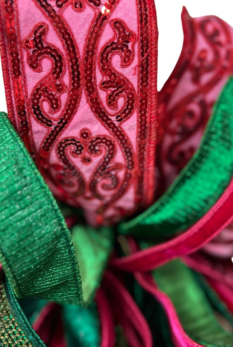 Shop For Deluxe Pink Green Jewel Bow