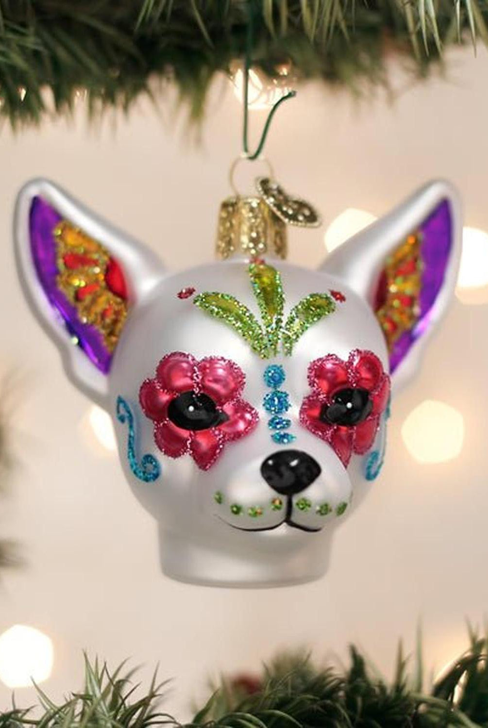 Dia De Los Muertos Dog Ornament