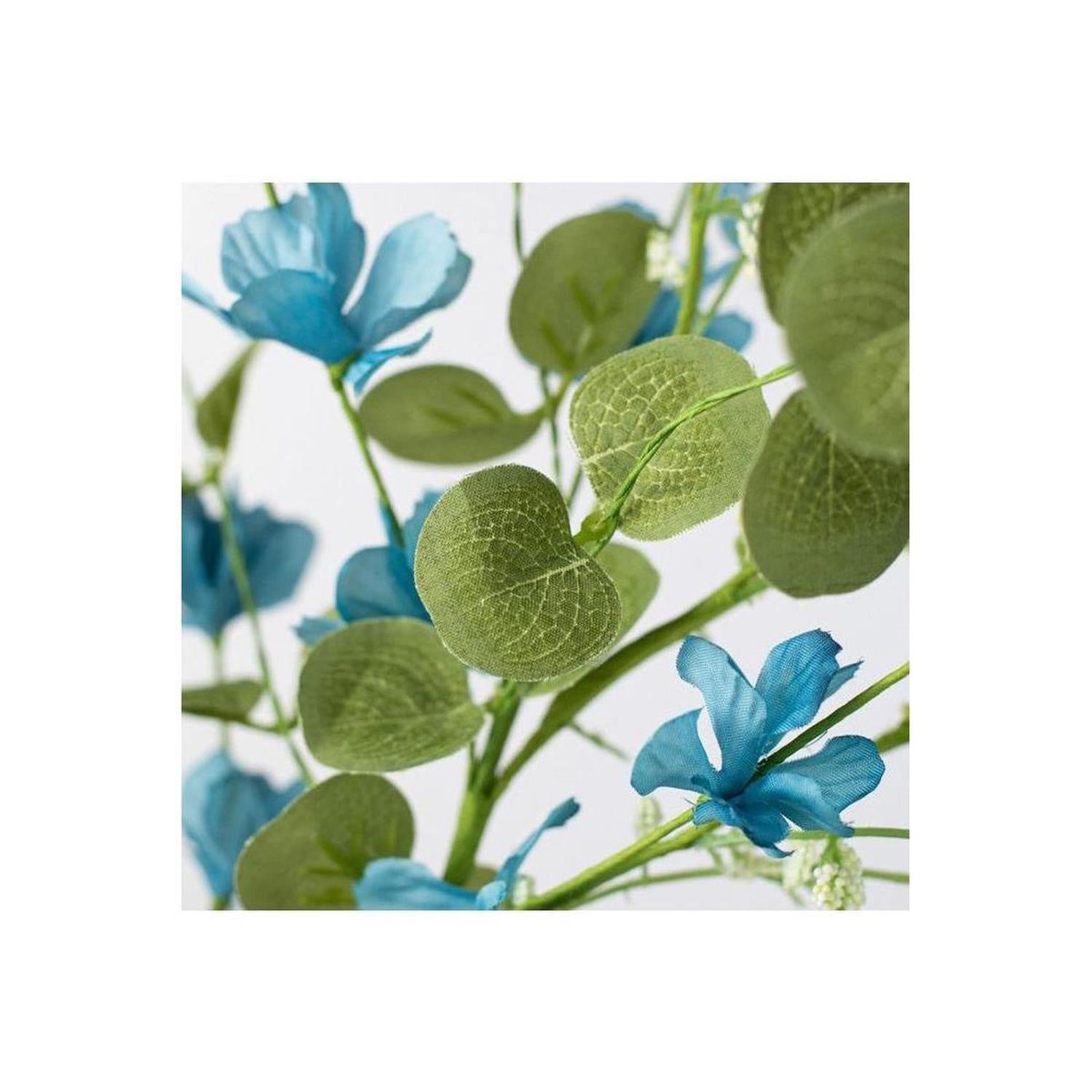 Fabric Flower Eucalyptus Spray: Light Blue
