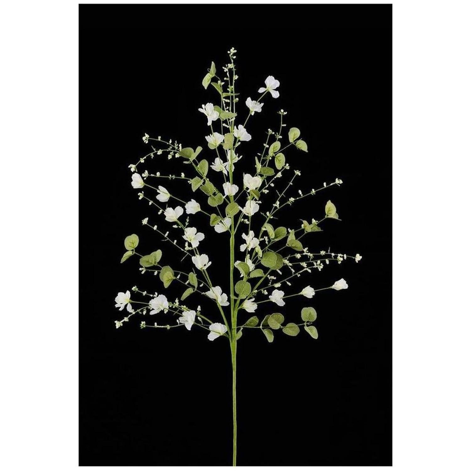 Fabric Flower Eucalyptus Spray: White