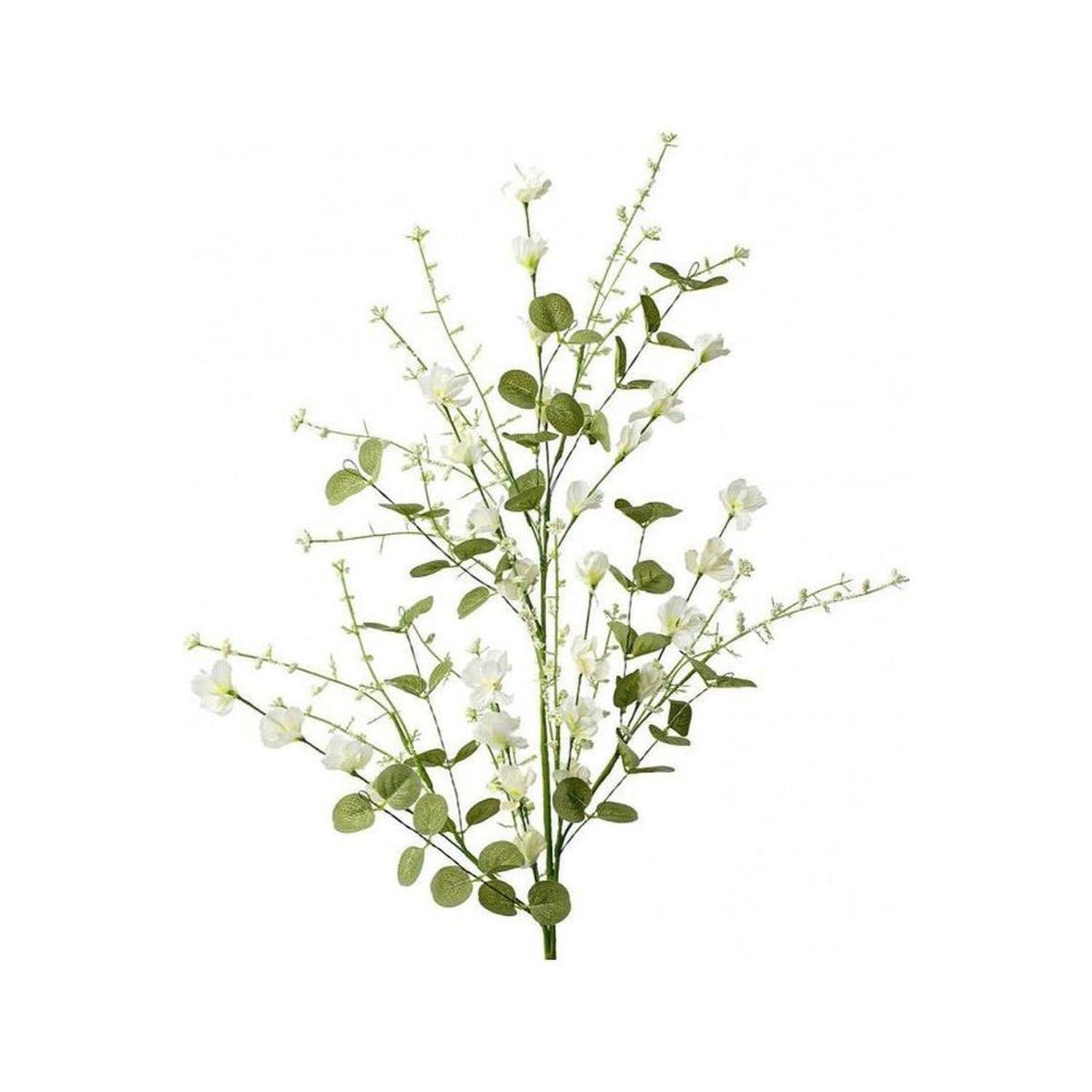 Fabric Flower Eucalyptus Spray: White