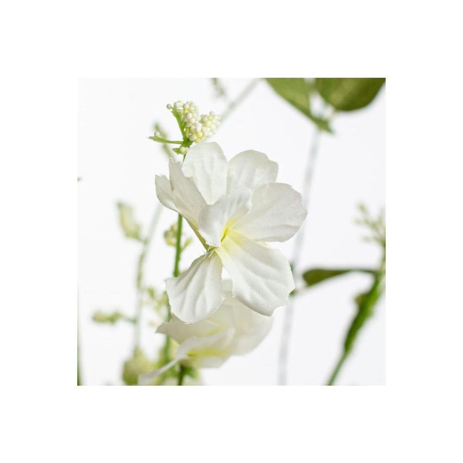 Fabric Flower Eucalyptus Spray: White