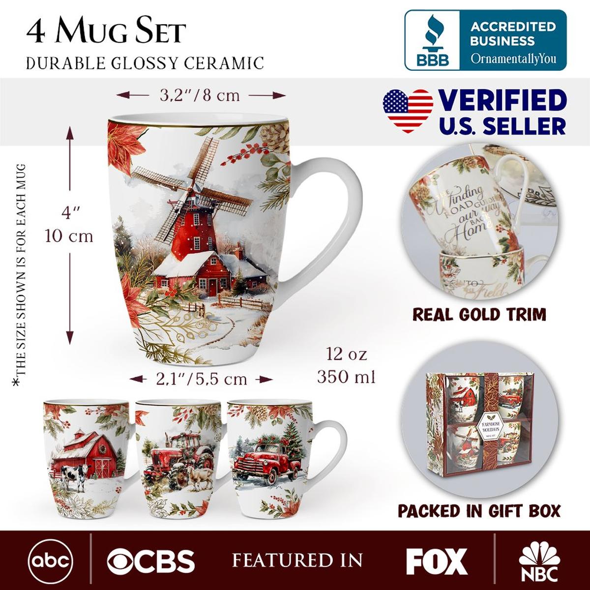 Shop For Fancy Farmhouse Holiday Mugs (Set of 4)