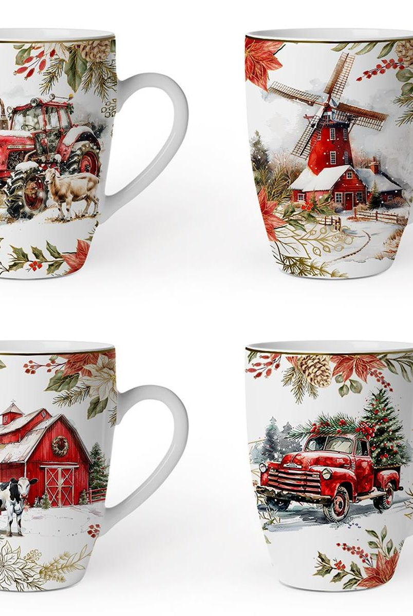 Shop For Fancy Farmhouse Holiday Mugs (Set of 4)