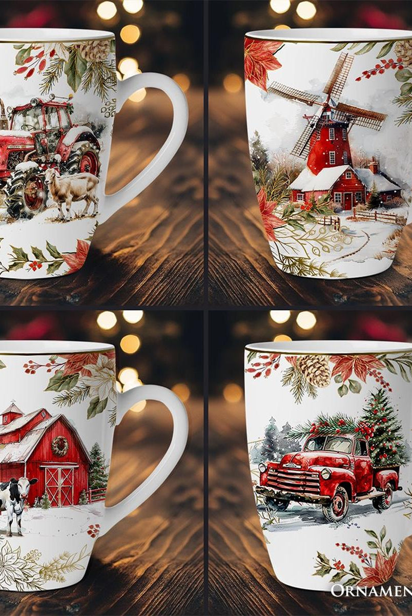 Shop For Fancy Farmhouse Holiday Mugs (Set of 4)