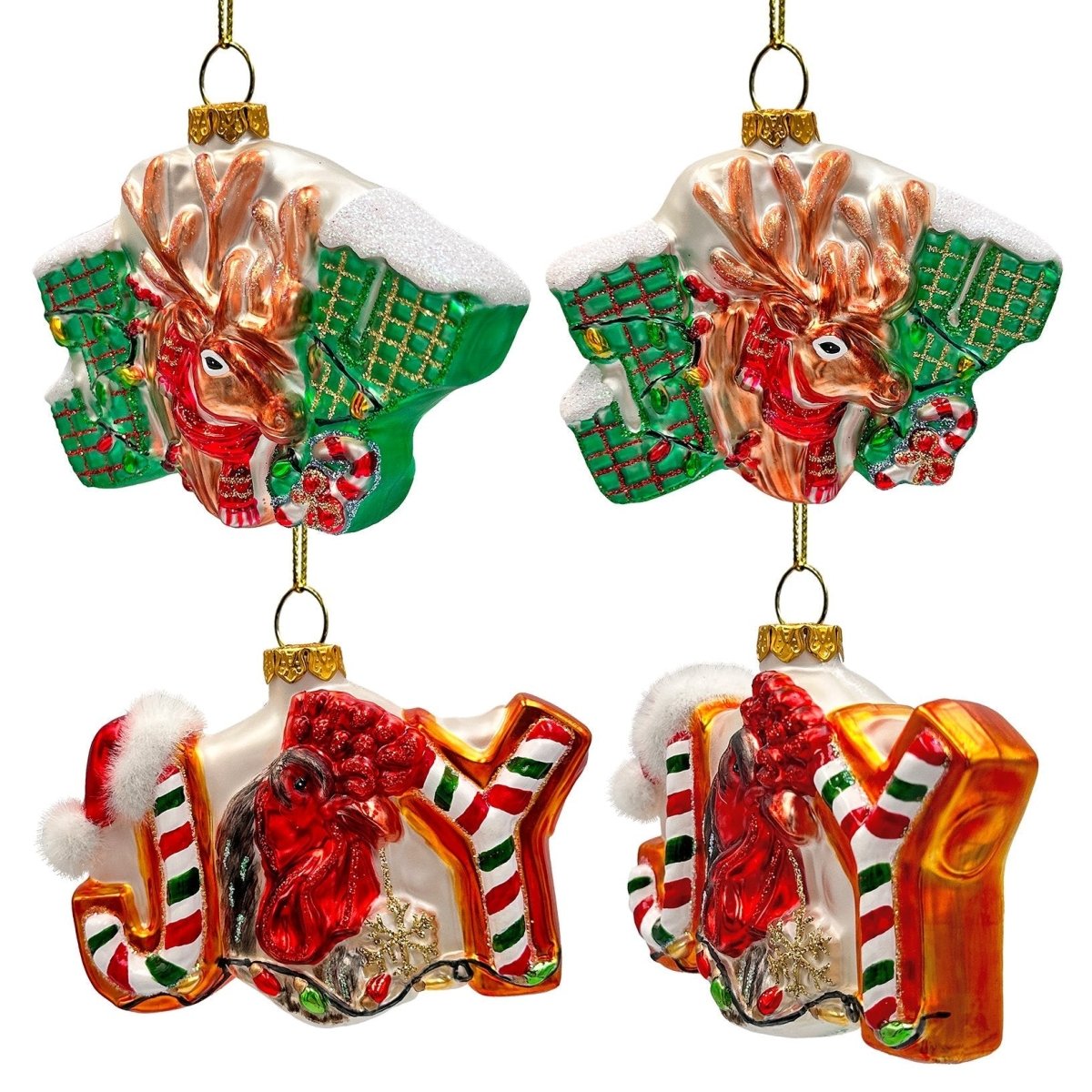 Shop For Farm Filled with Joy Glass Christmas Ornaments, Set of 4