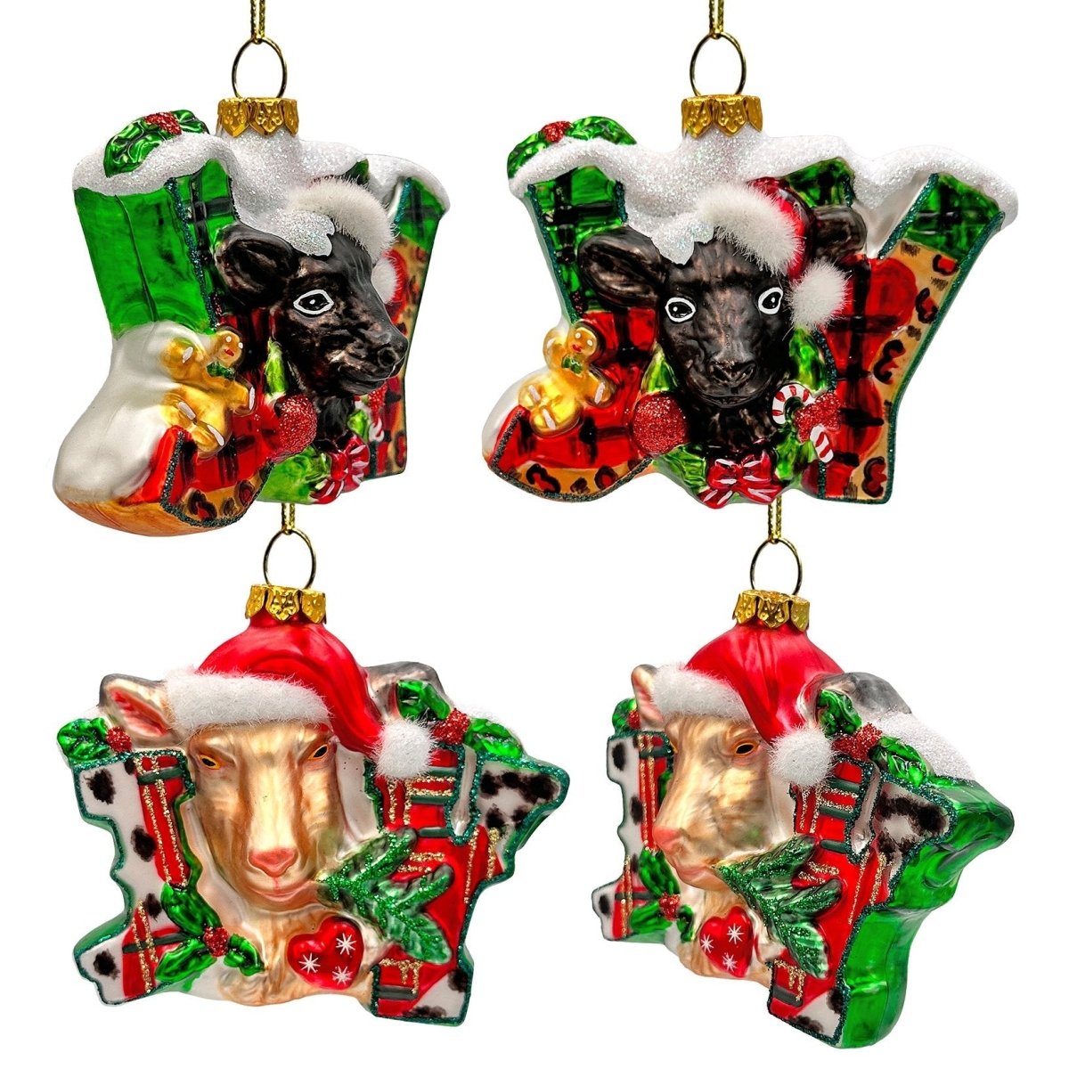Shop For Farm Filled with Joy Glass Christmas Ornaments, Set of 4