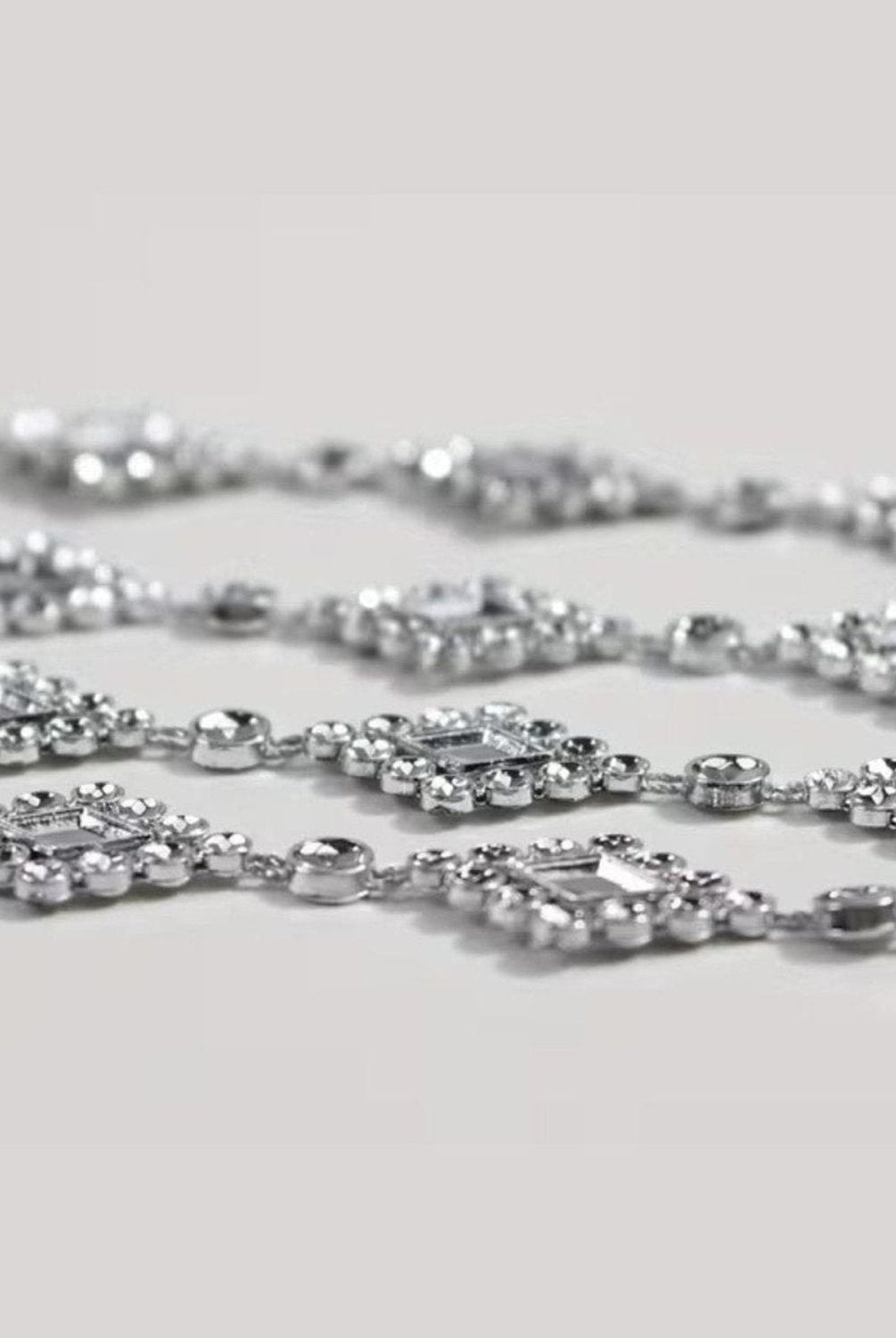 Shop For Faux Diamond Shaped Rhinestone Trimming: Silver (10 Yards)