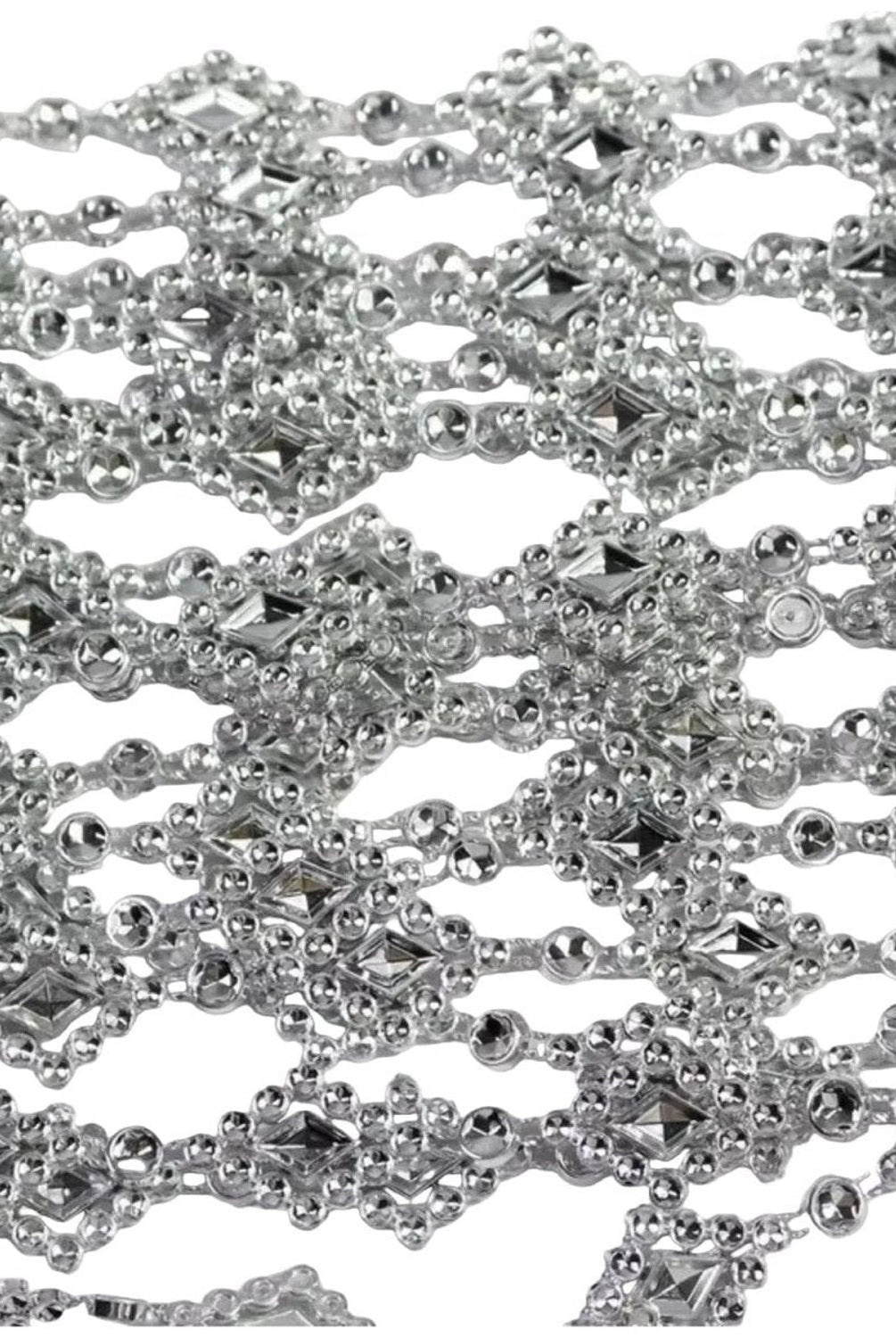 Shop For Faux Diamond Shaped Rhinestone Trimming: Silver (10 Yards)
