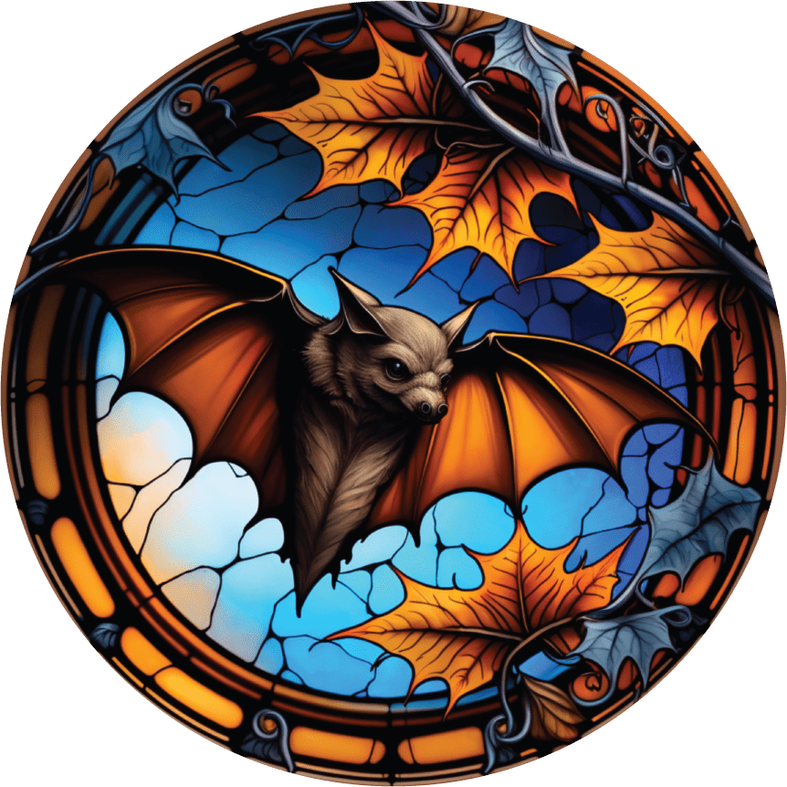 Shop For Faux Stained Glass Halloween Bat Sign